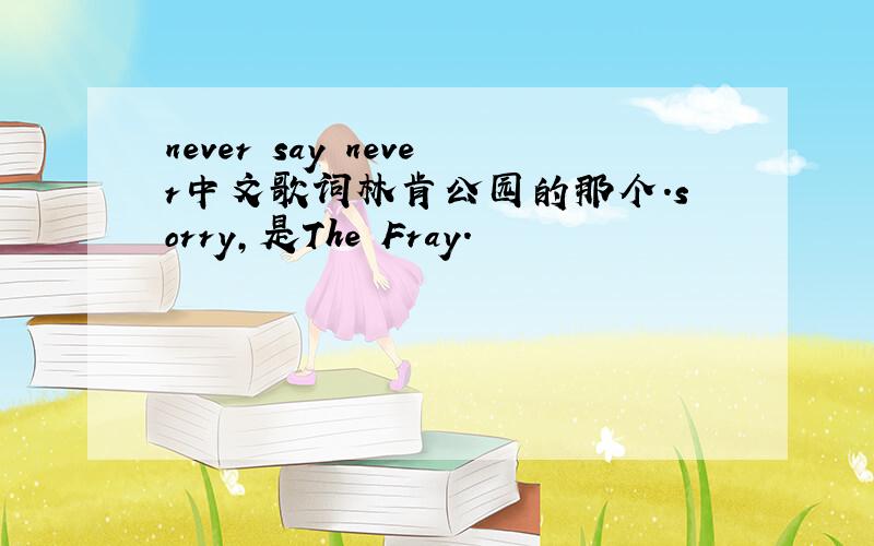 never say never中文歌词林肯公园的那个.sorry,是The Fray.