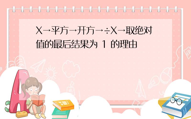 X→平方→开方→÷X→取绝对值的最后结果为 1 的理由