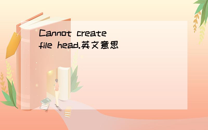 Cannot create file head.英文意思