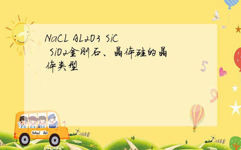 NaCL AL2O3 SiC SiO2金刚石、晶体硅的晶体类型