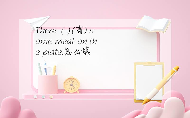 There ( )(有) some meat on the plate.怎么填