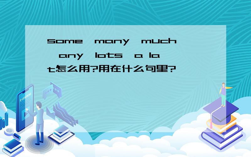 some,many,much,any,lots,a lat怎么用?用在什么句里?