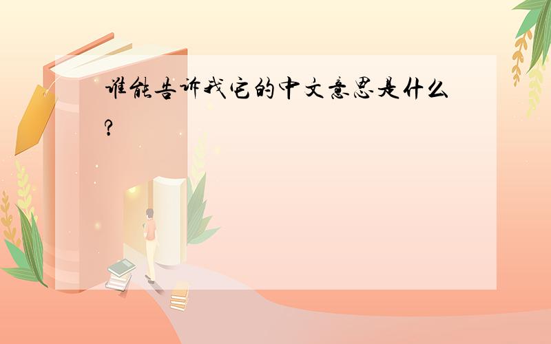 谁能告诉我它的中文意思是什么?