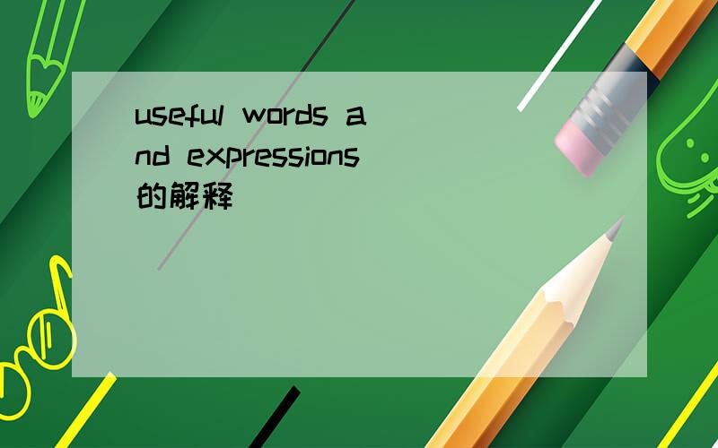 useful words and expressions的解释