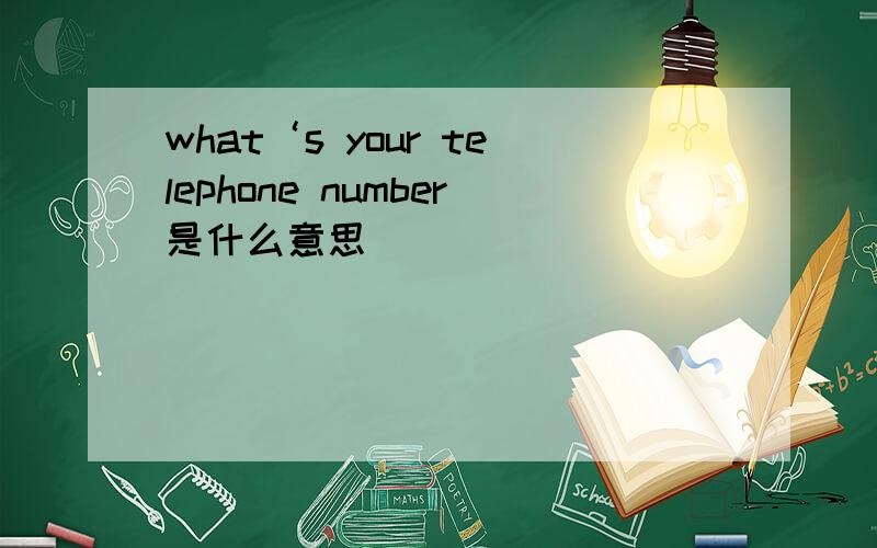 what‘s your telephone number是什么意思