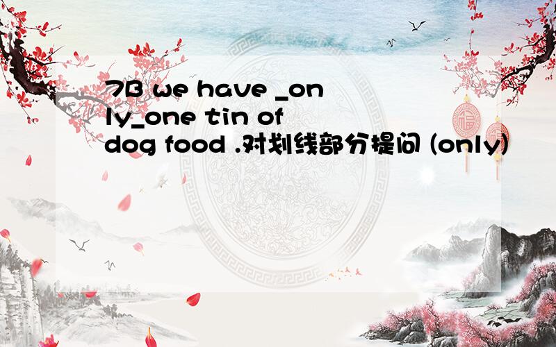 7B we have _only_one tin of dog food .对划线部分提问 (only)