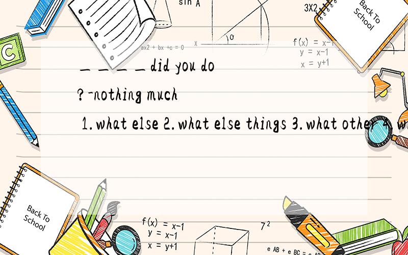 ____did you do?-nothing much 1.what else 2.what else things 3.what other 4.what others things