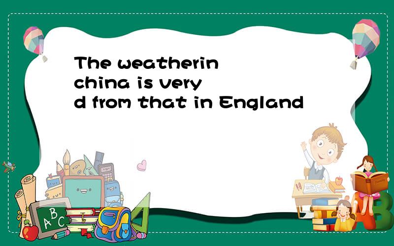 The weatherin china is very d from that in England