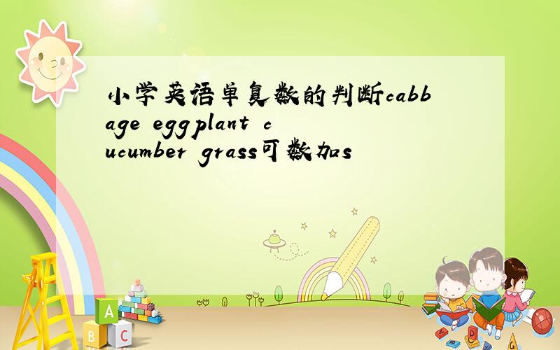 小学英语单复数的判断cabbage eggplant cucumber grass可数加s