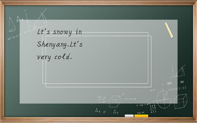 Lt's snowy in Shenyang.Lt's very cold.