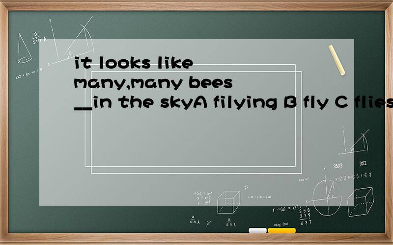 it looks like many,many bees__in the skyA filying B fly C flies D paly