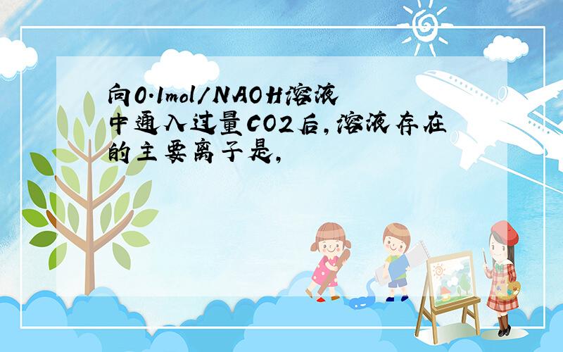 向0.1mol/NAOH溶液中通入过量CO2后,溶液存在的主要离子是,