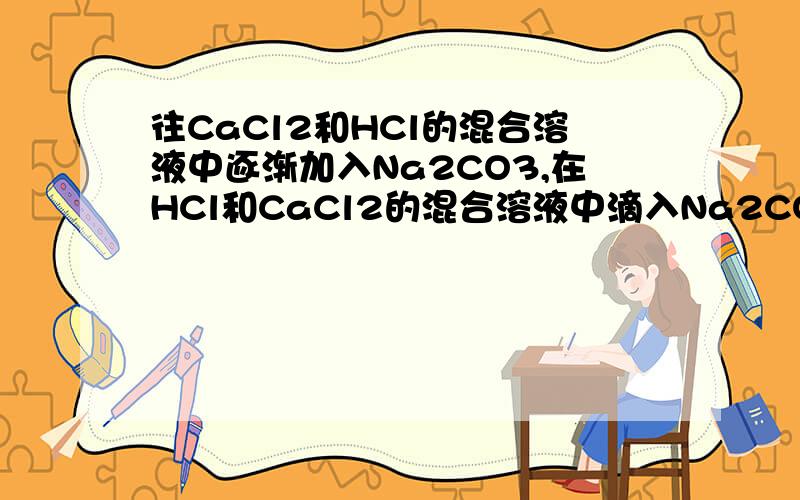 往CaCl2和HCl的混合溶液中逐渐加入Na2CO3,在HCl和CaCl2的混合溶液中滴入Na2CO3溶液,为什么Na2CO3先和HCl反映呢