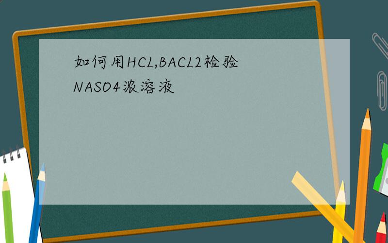 如何用HCL,BACL2检验NASO4浓溶液