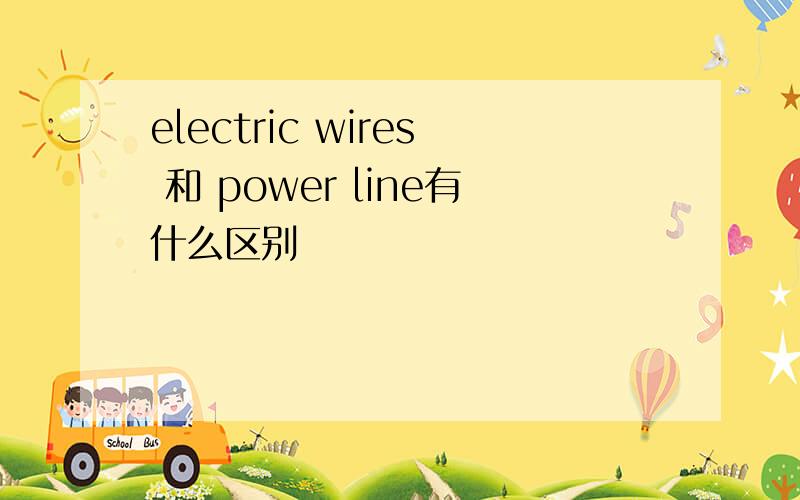 electric wires 和 power line有什么区别