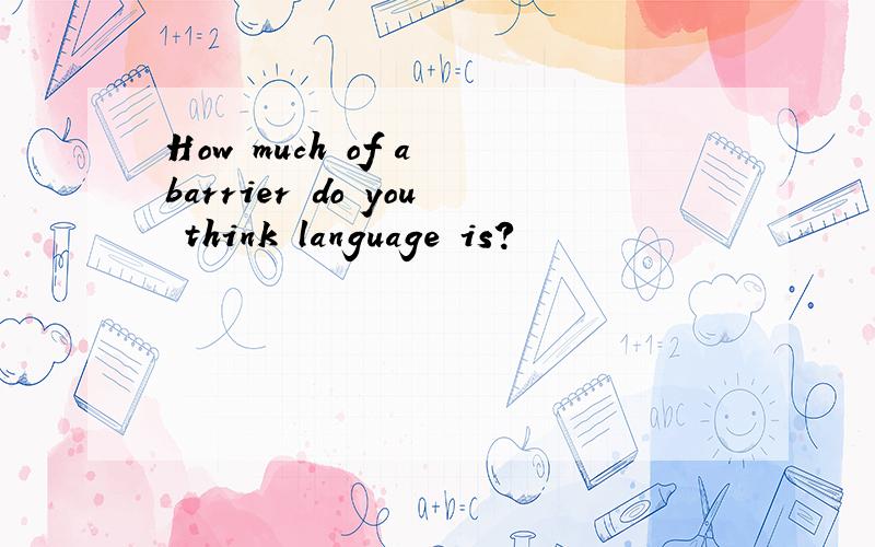 How much of a barrier do you think language is?