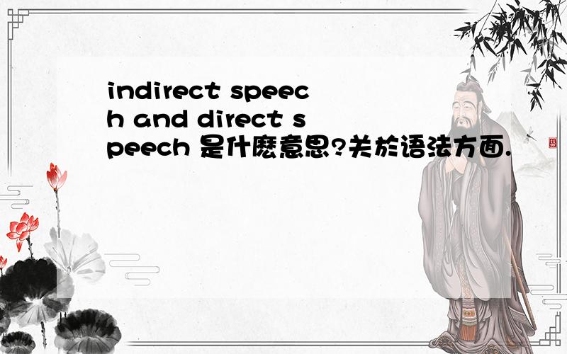 indirect speech and direct speech 是什麽意思?关於语法方面.