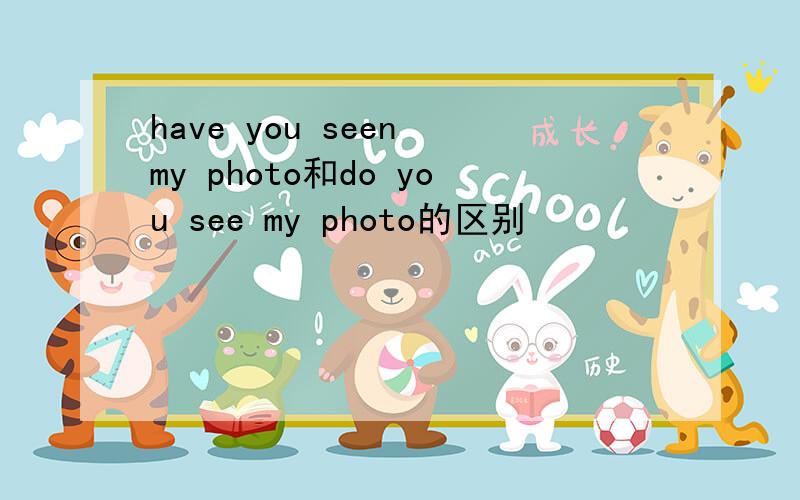 have you seen my photo和do you see my photo的区别