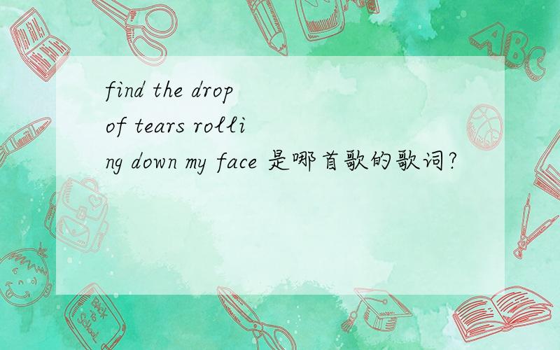 find the drop of tears rolling down my face 是哪首歌的歌词?