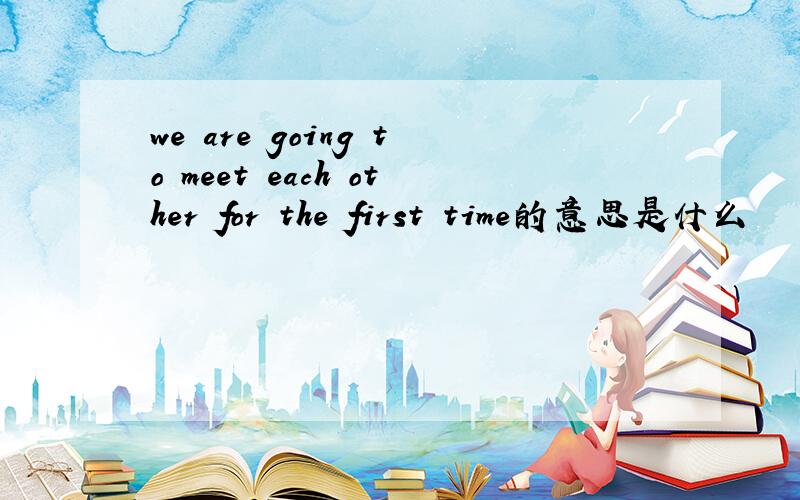 we are going to meet each other for the first time的意思是什么