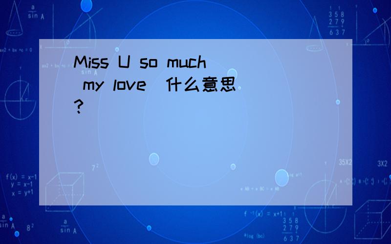 Miss U so much my love  什么意思?