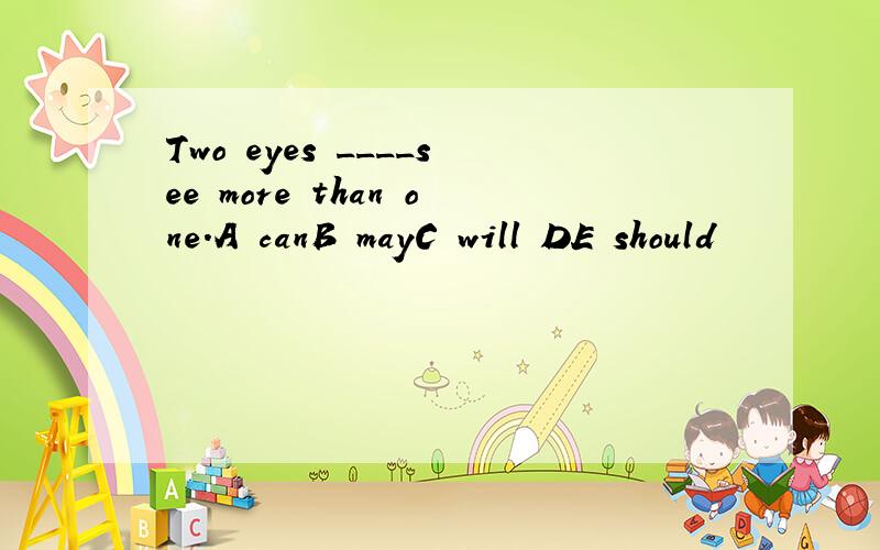 Two eyes ____see more than one.A canB mayC will DE should