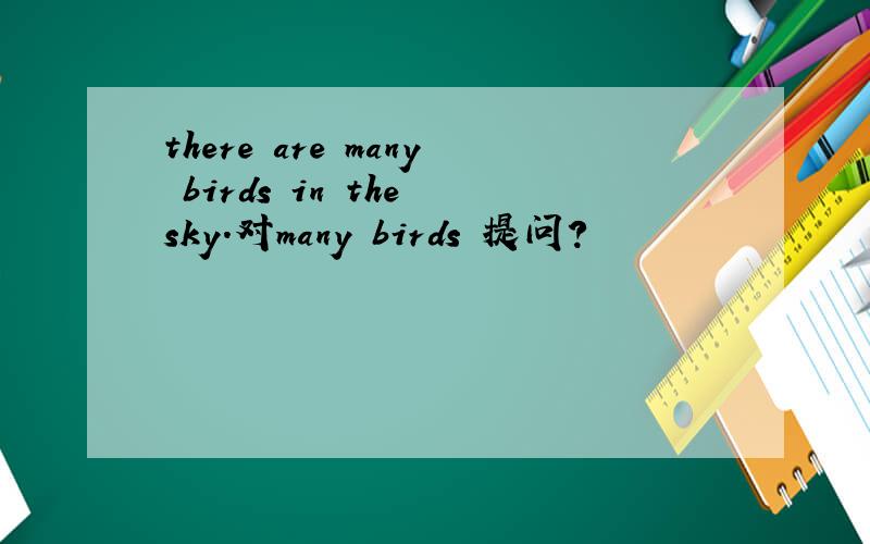 there are many birds in the sky.对many birds 提问?