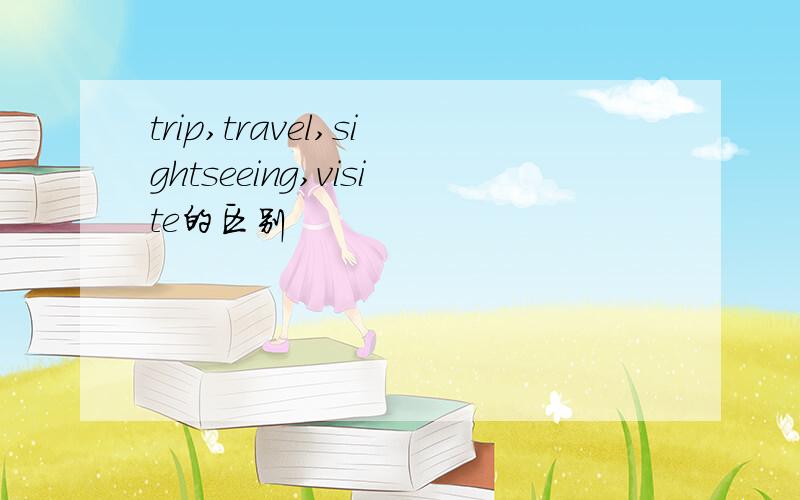 trip,travel,sightseeing,visite的区别
