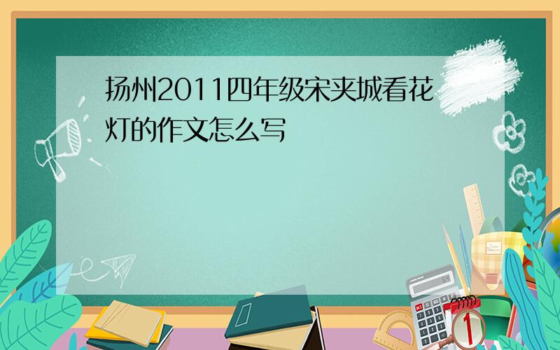 扬州2011四年级宋夹城看花灯的作文怎么写