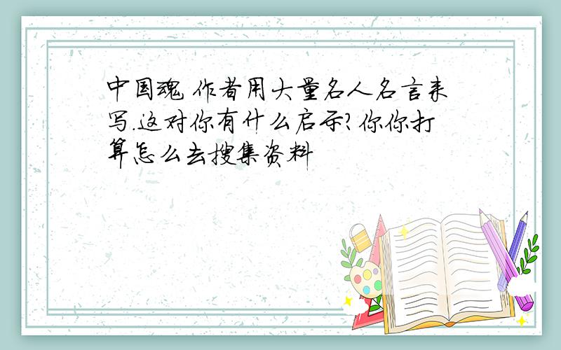 中国魂 作者用大量名人名言来写.这对你有什么启示?你你打算怎么去搜集资料