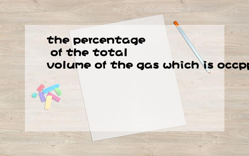 the percentage of the total volume of the gas which is occppied by particles