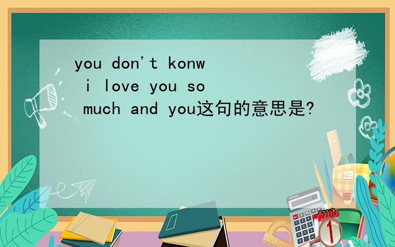 you don't konw i love you so much and you这句的意思是?