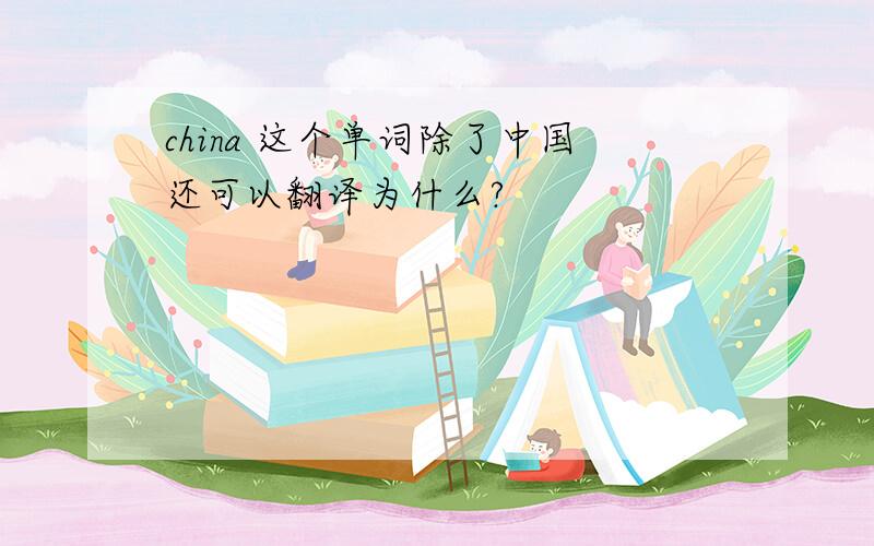 china 这个单词除了中国还可以翻译为什么?