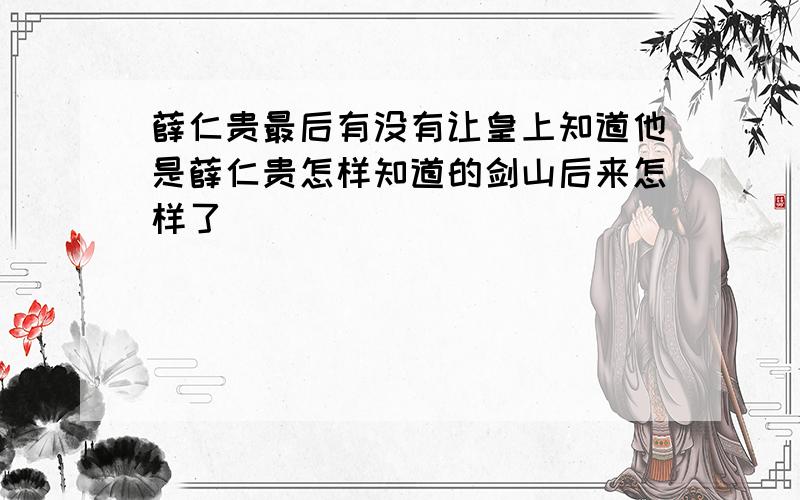 薛仁贵最后有没有让皇上知道他是薛仁贵怎样知道的剑山后来怎样了