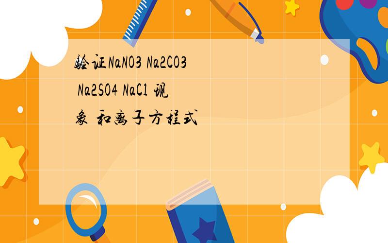 验证NaNO3 Na2CO3 Na2SO4 NaCl 现象 和离子方程式