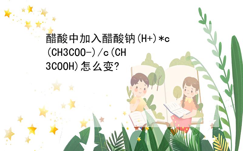 醋酸中加入醋酸钠(H+)*c(CH3COO-)/c(CH3COOH)怎么变?