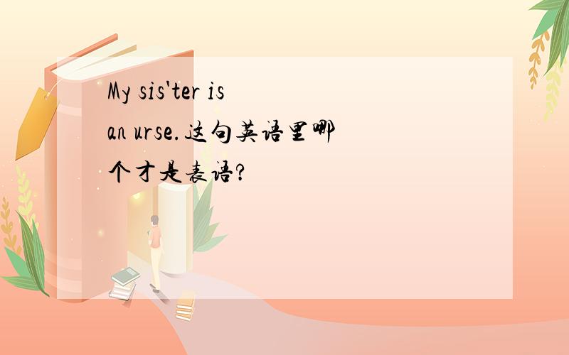 My sis'ter is an urse.这句英语里哪个才是表语?
