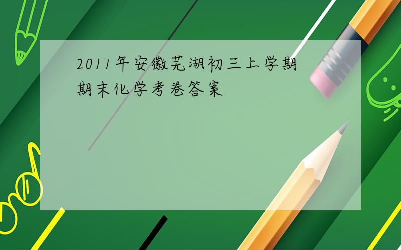 2011年安徽芜湖初三上学期期末化学考卷答案