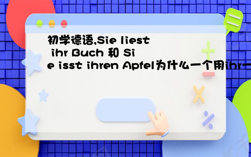 初学德语,Sie liest ihr Buch 和 Sie isst ihren Apfel为什么一个用ihr一个用ihren?