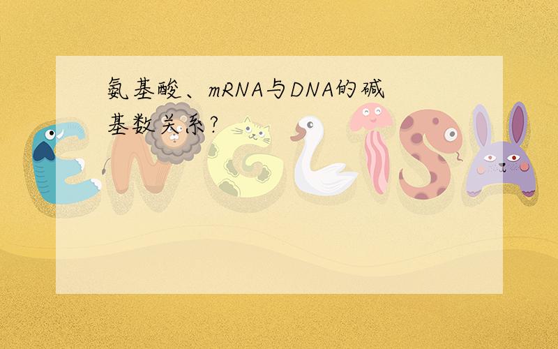氨基酸、mRNA与DNA的碱基数关系?