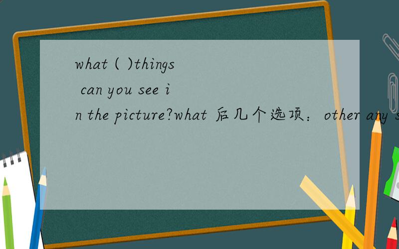 what ( )things can you see in the picture?what 后几个选项：other any some others,any 能不能选啊,答案是不是other?any 能不能选啊,