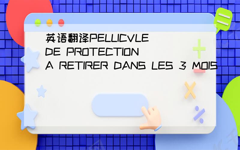 英语翻译PELLICVLE DE PROTECTION A RETIRER DANS LES 3 MOIS