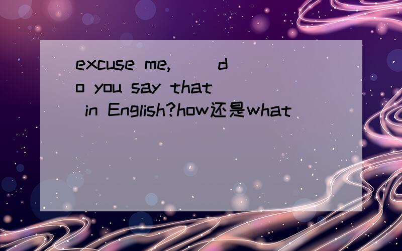 excuse me,( )do you say that in English?how还是what