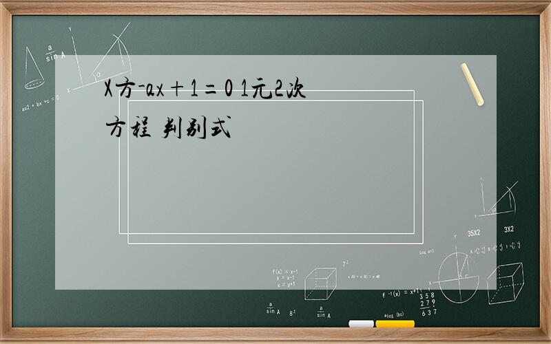 X方-ax+1=0 1元2次方程 判别式