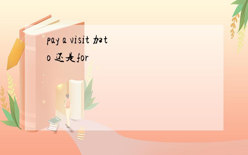 pay a visit 加to 还是for