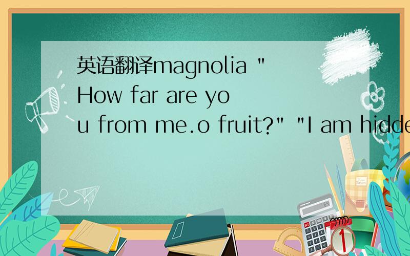 英语翻译magnolia 