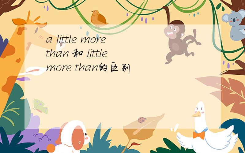 a little more than 和 little more than的区别