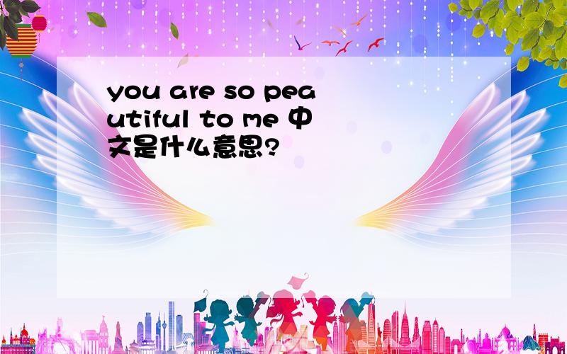 you are so peautiful to me 中文是什么意思?