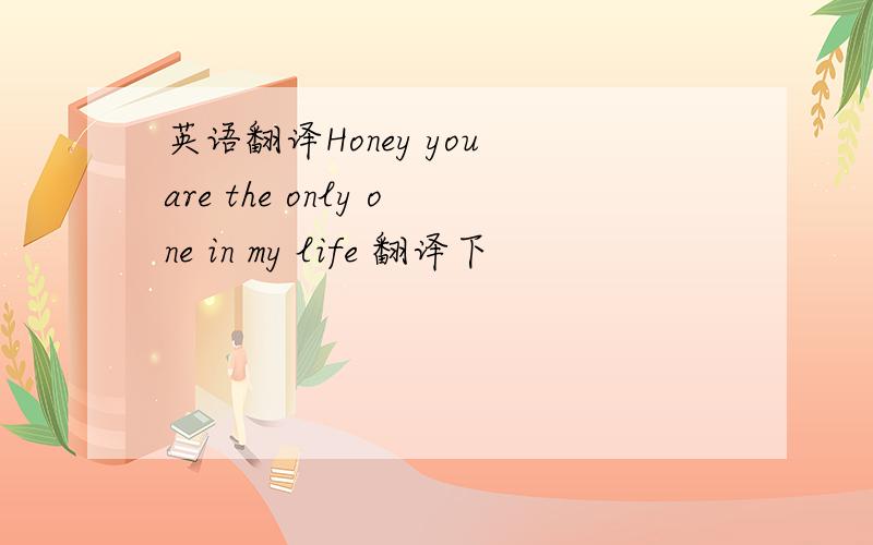 英语翻译Honey you are the only one in my life 翻译下