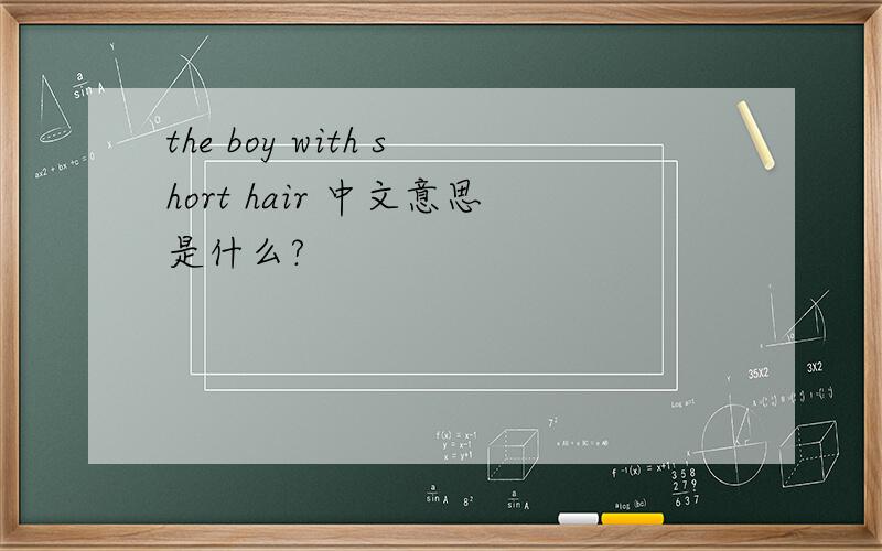the boy with short hair 中文意思是什么?